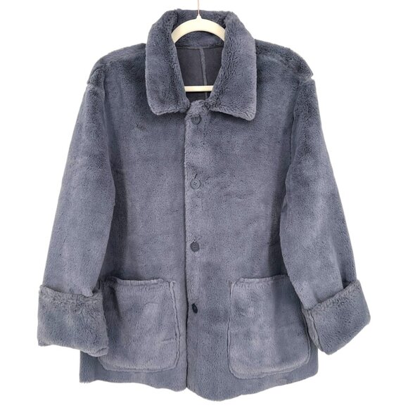 Brandon Thomas Faux Fur Reversible Jacket Gray Size XL - Picture 13 of 14